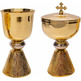 Gold mini ciborium with lid with Cross