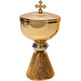 Gold mini ciborium with lid with Cross