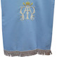 Light blue lectern cloth with Marian insignia