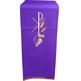 Lectern cloth with Crismón, ears and grapes embroidered morado