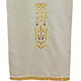 Lectern cloth with JHS and other white liturgical embroideries