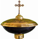 Baptism font in gold and black cast iron