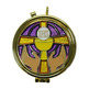 Viaticum with enameled golden Cross and purple background