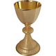 Gold metal chalice with paten