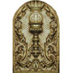 Tabernacle with door engraved with liturgical elements