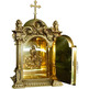 Tabernacle in bronze with JHS in relief