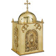 Tabernacle in bronze decorated with chalice and JHS