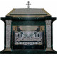 Tabernacle of marble and bronze with silver bath