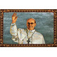 Tapestry of Pope Francis waving