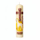 Altar candles decorated to match Paschal Candles
