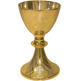 Gold metal chalice with silver Cross
