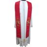 Estola sacerdotal con bordado franciscano rojo 