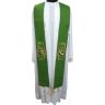 Estola sacerdotal con bordado franciscano verde 