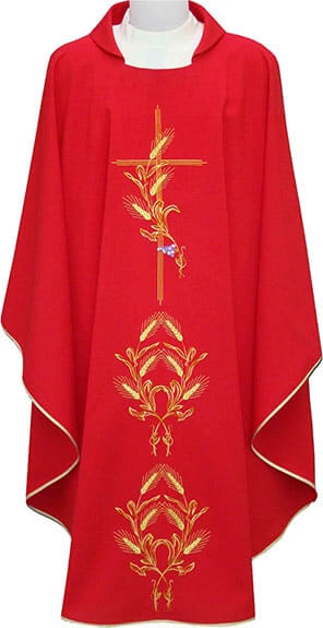Red Catholic chasuble for sale