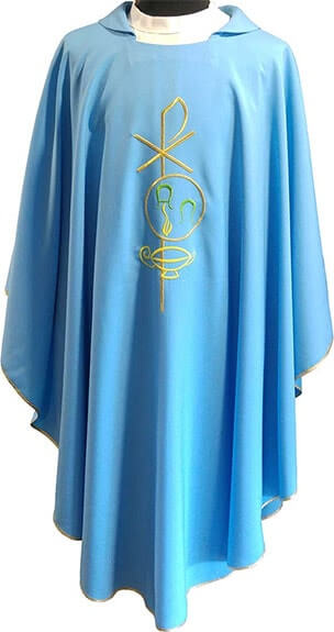 Blue Catholic chasuble for sale