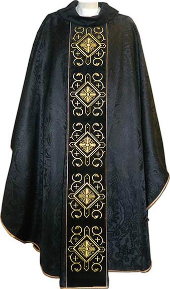 Black Catholic chasuble for sale