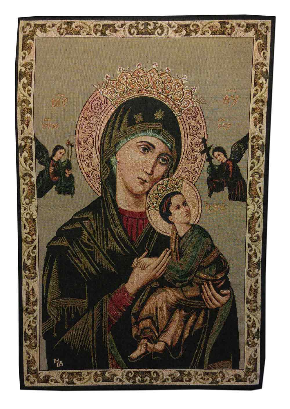 Tapestry Byzantine Icon Virgin Perpetual Help