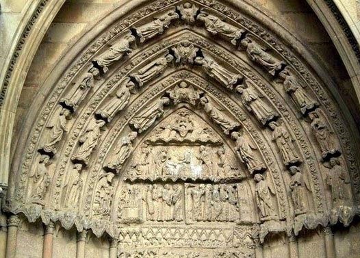 Image of the tympanum of the San Froilán door, León Cathedral